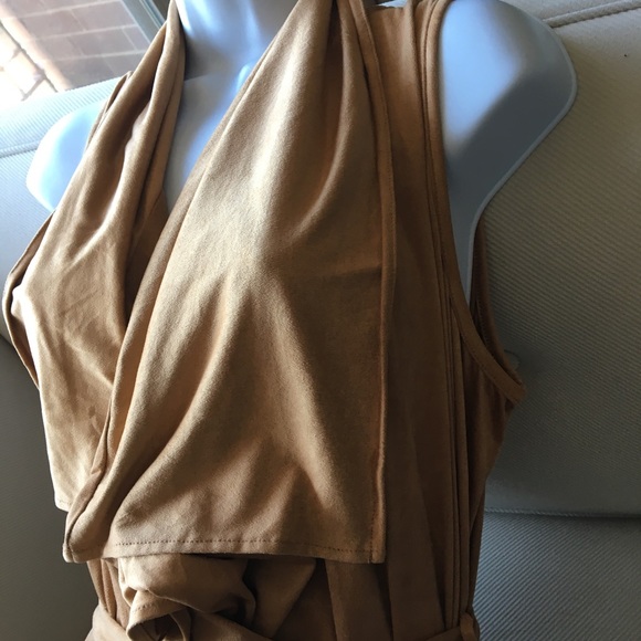 NEW - Caramel faux suede duster vest - Picture 7 of 7